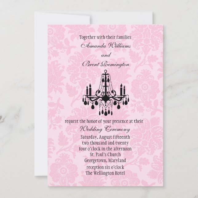 Faire-part de mariage de lustre victorien (Devant)