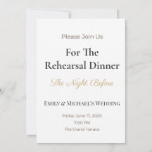 Faire-part de mariage de luxe | Dîner de répétitio