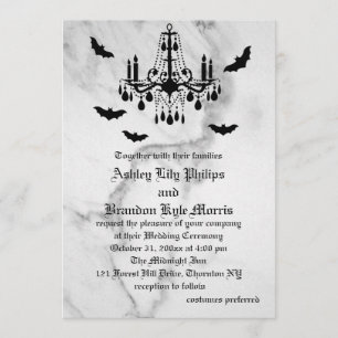Faire-part de mariage de marbre de Halloween