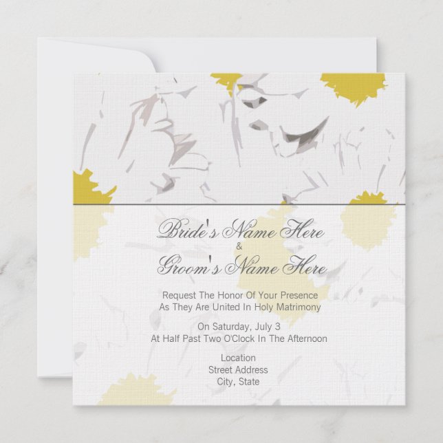 Faire-part de mariage de marguerite - de jeune (Devant)
