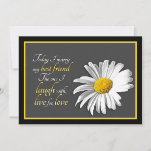Faire-part de mariage de marguerite Shasta en or n