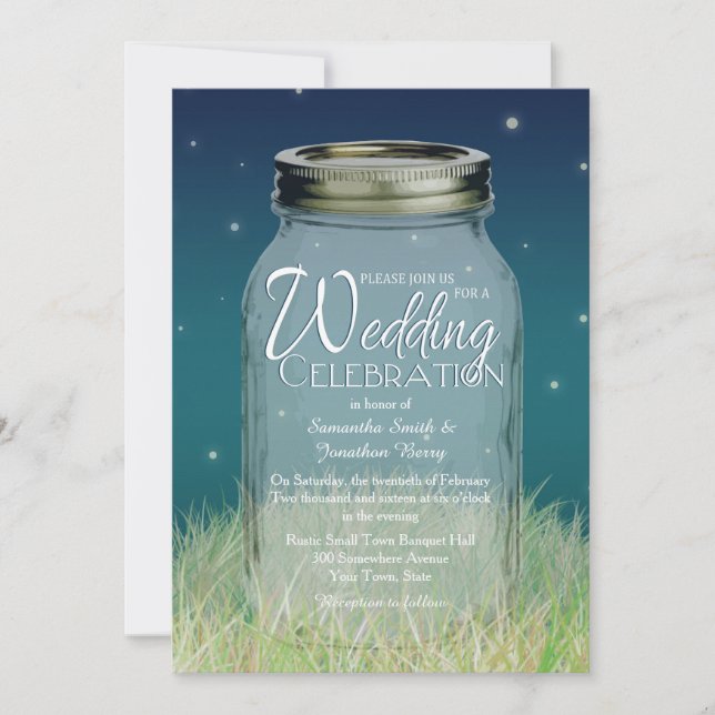 Faire-part de mariage de Mason Jar, soirée russe (Devant)
