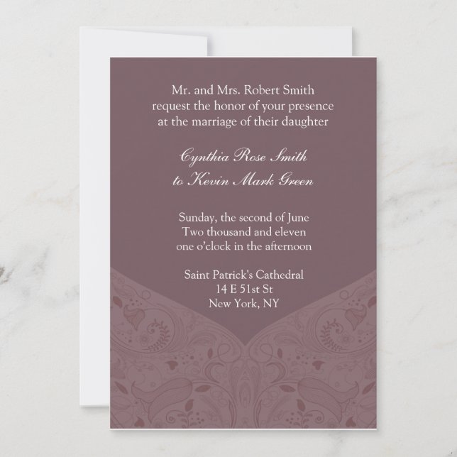 Faire-part de mariage de Mauve Tone Earth (Devant)