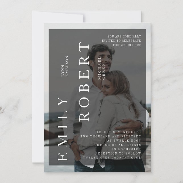 Faire-part de mariage de minimalisme moderne (Devant)