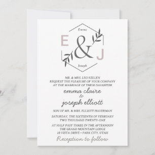 Faire-part de mariage de monogramme d'ammoniac