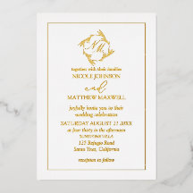 Faire-part de mariage de monogramme de couronne d'