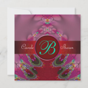Faire-part de mariage de monogramme de dentelle de