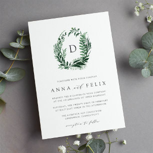 Faire-part de mariage de monogramme de forêt sauva