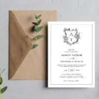 Faire-part de mariage de monogramme de la crête fl