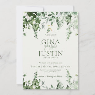 Faire-part de mariage de monogramme Ivy & Sage