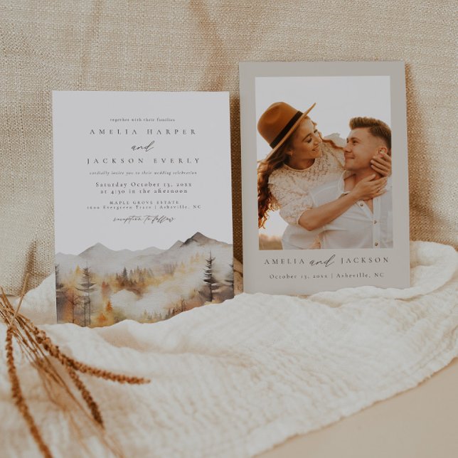 Faire-part de mariage de montagne (Créateur téléchargé)