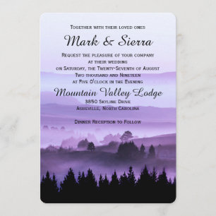 Faire-part de mariage de montagne pourpre