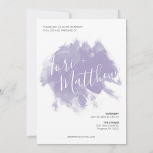Faire-part de mariage de montre à peinture violett
