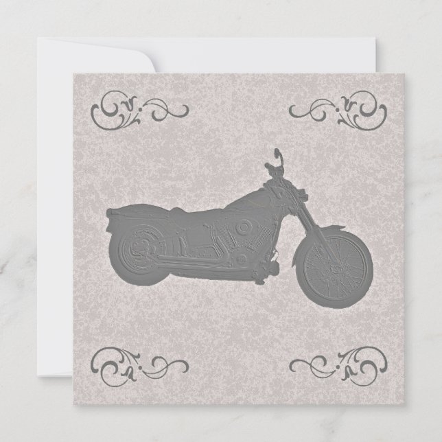 Faire-part de mariage de motard de moto de relief (Devant)