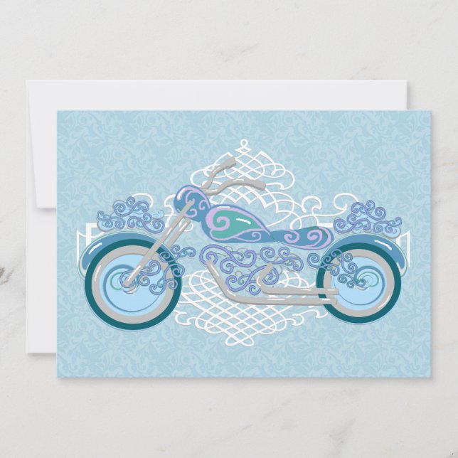 Faire-part de mariage de motocyclette romantique (Devant)
