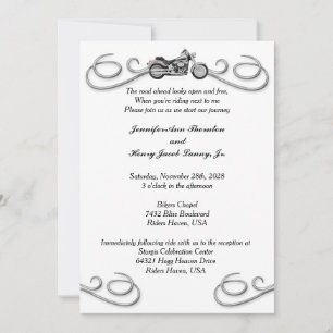 Faire-part de mariage de motocyclettes et de roule