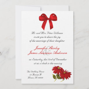 Faire-part de mariage de Noël de Poinsettia