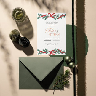 Faire-part de mariage de Noël personnalisable