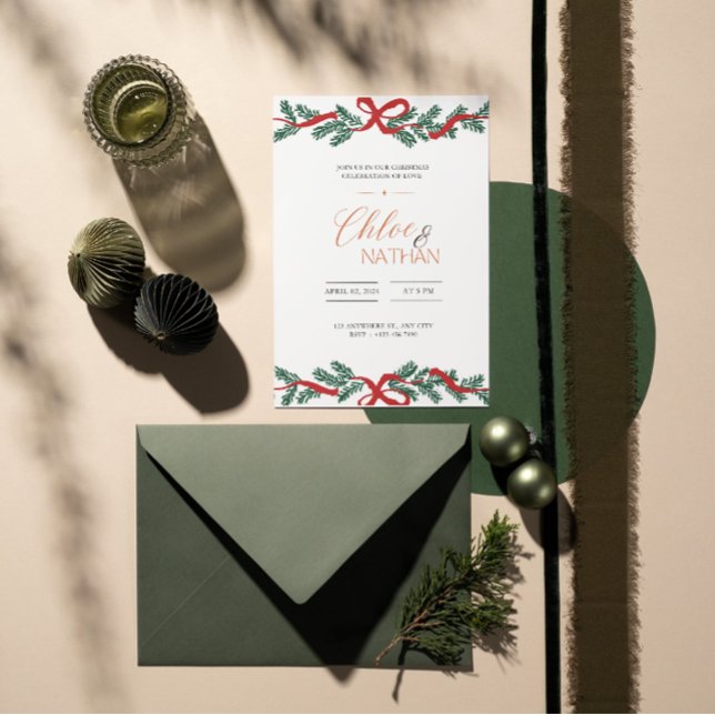 Faire-part de mariage de Noël personnalisable (Créateur téléchargé)