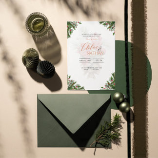 Faire-part de mariage de Noël personnalisable