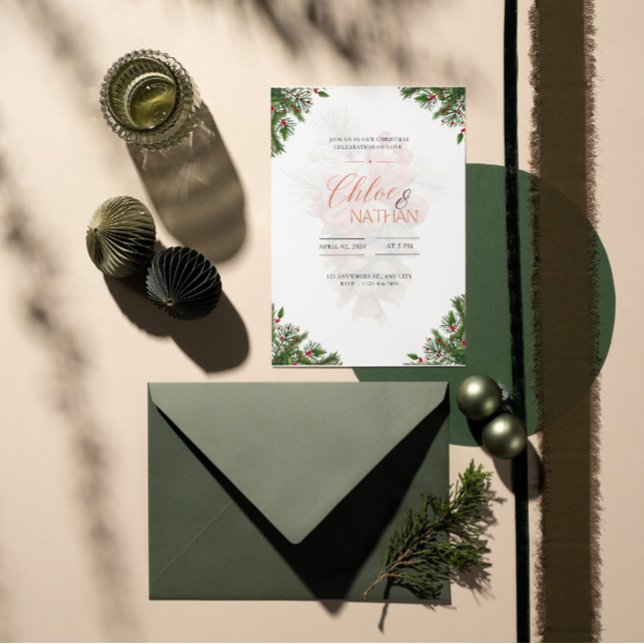 Faire-part de mariage de Noël personnalisable (Créateur téléchargé)