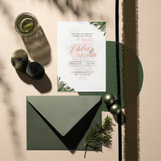 Faire-part de mariage de Noël personnalisable