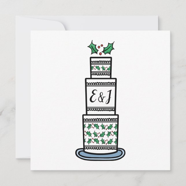 Faire-part de mariage de Noël personnalisée (Devant)