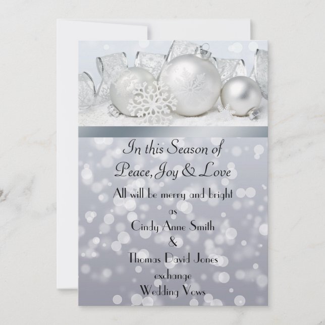 Faire-part de mariage de Noël Silver Bell (Devant)
