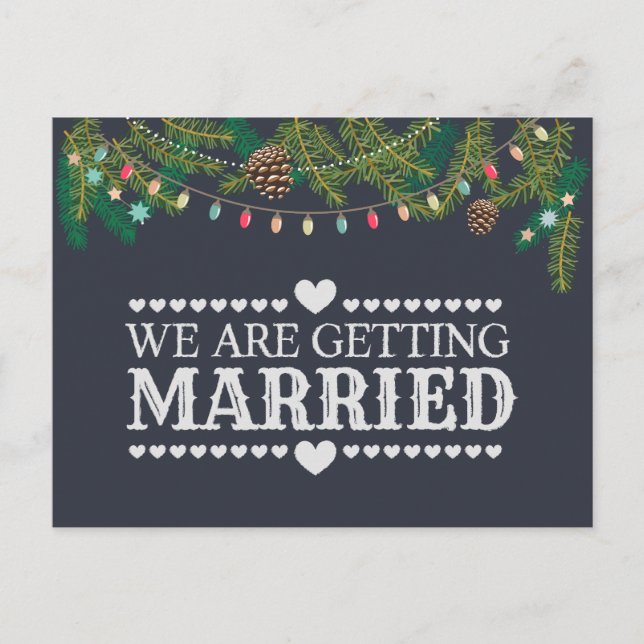 Faire-part de mariage de Noël sur ardoise (Devant)