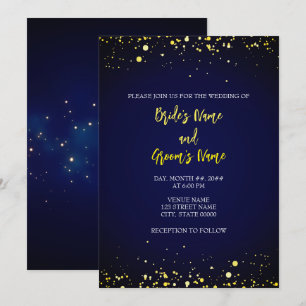 Faire-part de mariage de nuit magique étoilée