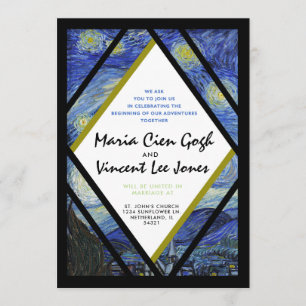 Faire-part de mariage de nuit Van Gogh Starry