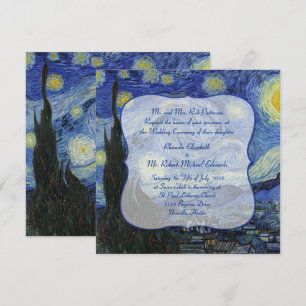 Faire-part de mariage de nuit Van Gough Starry