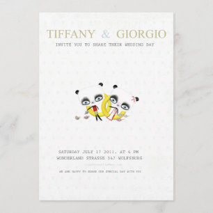 Faire-part de mariage de Panda Bear