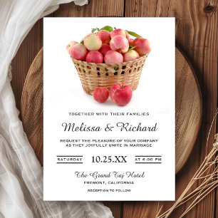 Faire-part de mariage de panier de pommes