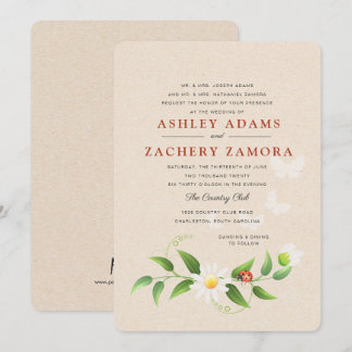 Faire-part de mariage de papillon de coccinelle fl