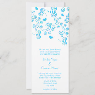 Faire-part de mariage de papillons bleu Aqua