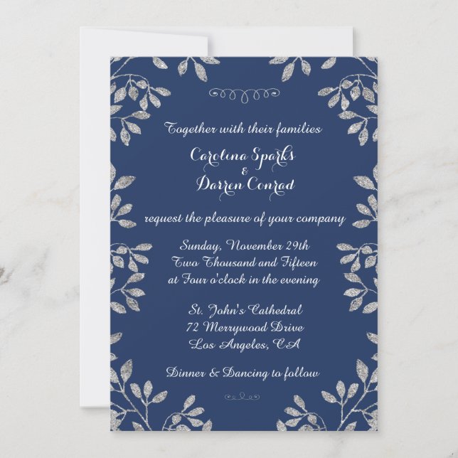 Faire-part de mariage de Parties scintillant en ar (Devant)