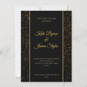 Faire-part de mariage de Parties scintillant noir 
