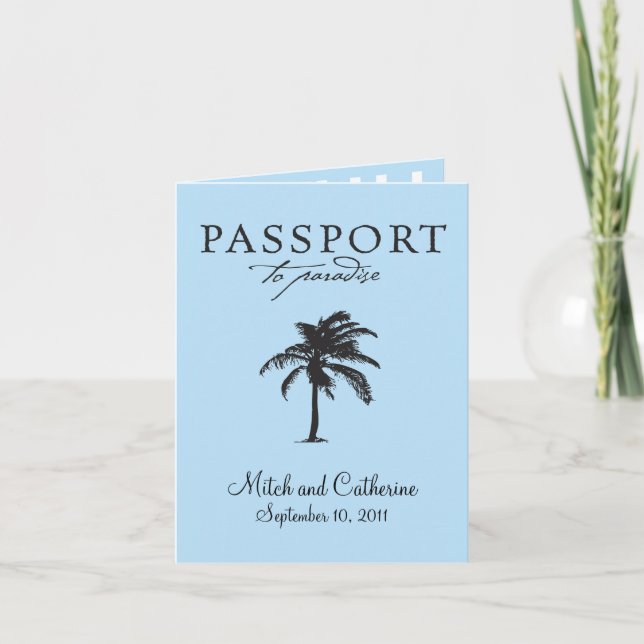 Faire-part de mariage de passeport d'Antigua (Devant)