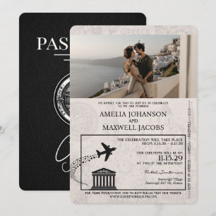 Faire-part de mariage de passeport de la Grèce noi
