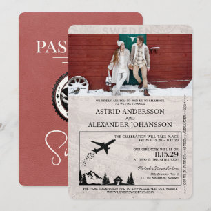 Faire-part de mariage de passeport de la Suède en 