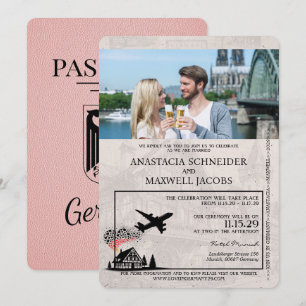 Faire-part de mariage de passeport de l'Allemagne 
