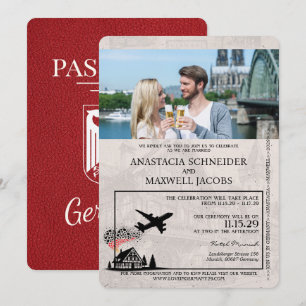 Faire-part de mariage de passeport de l'Allemagne 