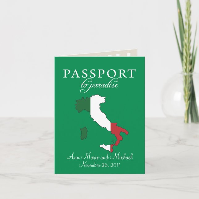 Faire-part de mariage de passeport de Ravello Ital (Devant)