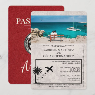 Faire-part de mariage de passeport de Red Aruba