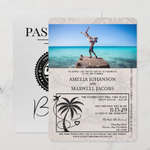 Faire-part de mariage de passeport des Bahamas bla
