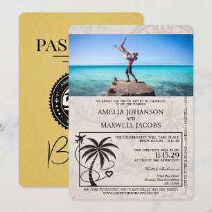 Faire-part de mariage de passeport des Bahamas jau