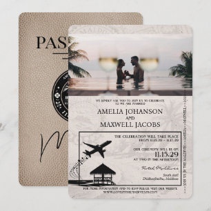 Faire-part de mariage de passeport des Maldives be