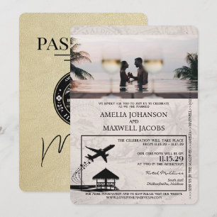 Faire-part de mariage de passeport des Maldives Ch