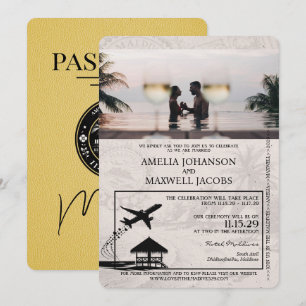 Faire-part de mariage de passeport des Maldives ja
